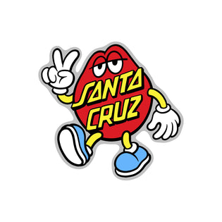 Dot Guy 3.66in Santa Cruz Holographic Sticker (5 Pack) Red/Yellow