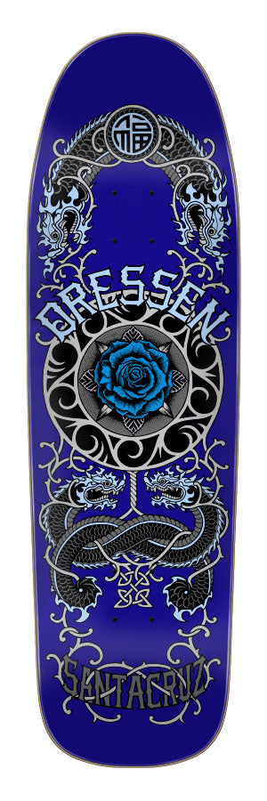 9.31in Dressen Rose Crew One Shaped Santa Cruz Skateboard Deck