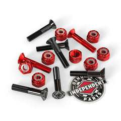THUNDER HARDWARE 1-1/8 Inch Phillips Skateboard Bolts - Red Mounting Hardware Set