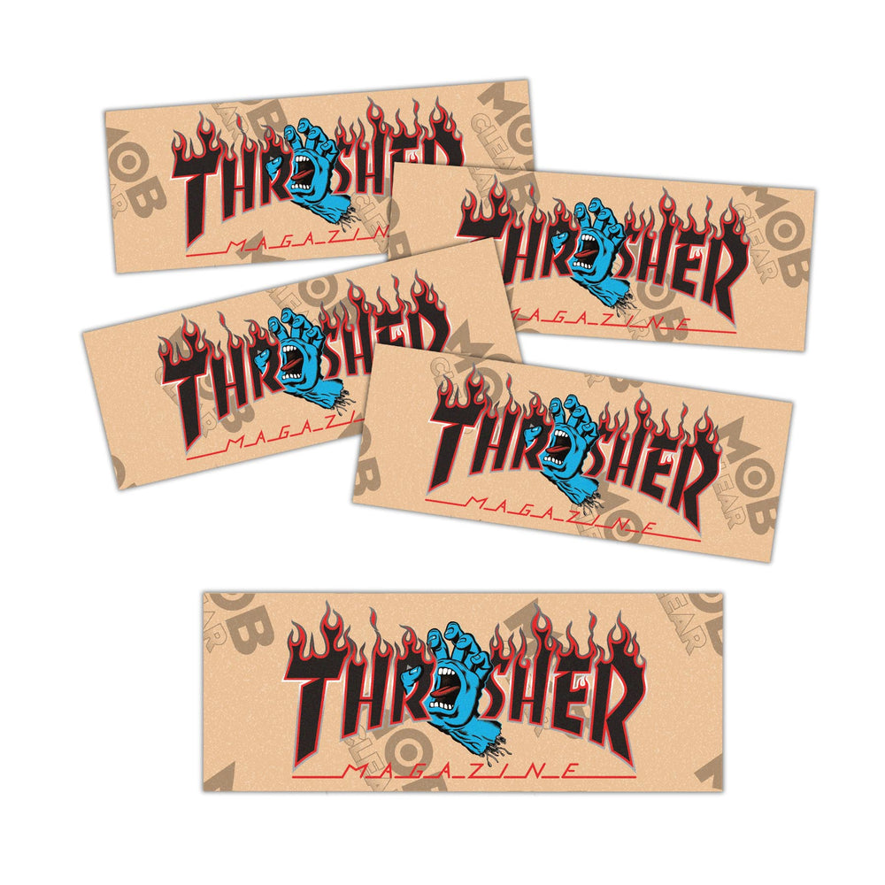 Bande Antidérapante Pour Skateboard Mob Grip X Thrasher - Motif Flammes Jaunes Et Oranges, Dimensions 22,9 X 83,8 Cm - 4